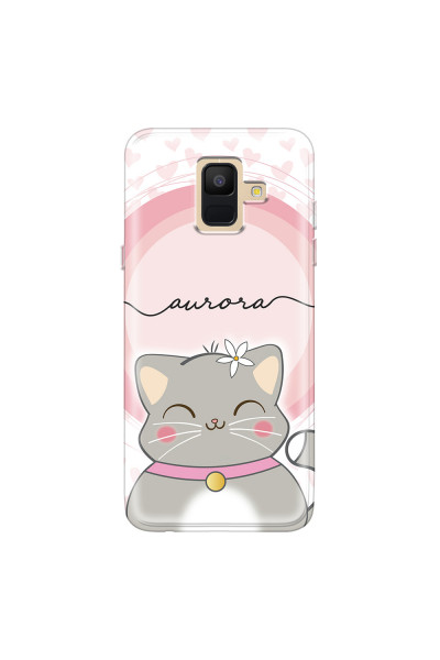SAMSUNG - Galaxy A6 - Soft Clear Case - Kitten Handwritten