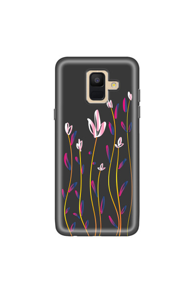 SAMSUNG - Galaxy A6 - Soft Clear Case - Pink Tulips