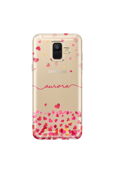 SAMSUNG - Galaxy A6 - Soft Clear Case - Scattered Hearts