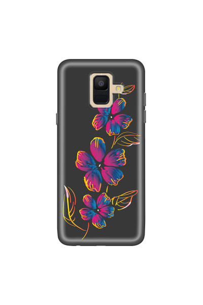 SAMSUNG - Galaxy A6 - Soft Clear Case - Spring Flowers In The Dark