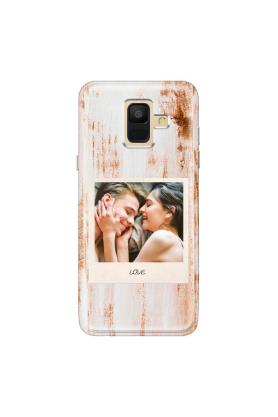 SAMSUNG - Galaxy A6 - Soft Clear Case - Wooden Polaroid