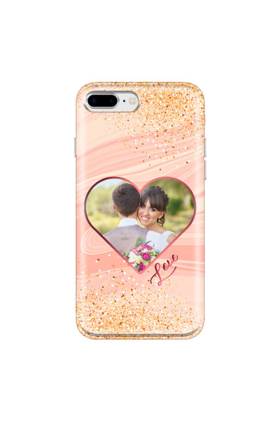 APPLE - iPhone 8 Plus - Soft Clear Case - Glitter Love Heart Photo