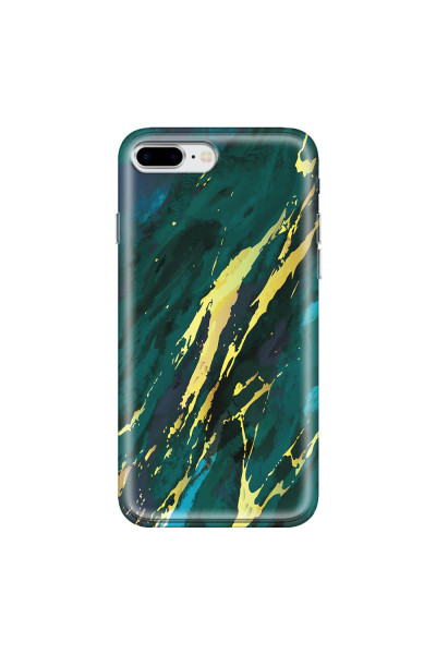 APPLE - iPhone 8 Plus - Soft Clear Case - Marble Emerald Green