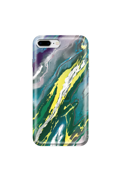 APPLE - iPhone 8 Plus - Soft Clear Case - Marble Rainforest Green