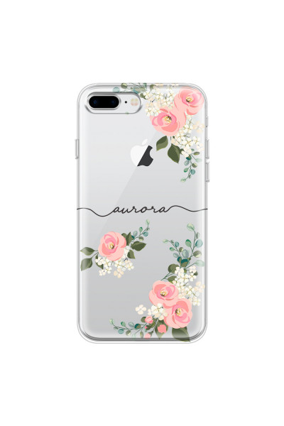APPLE - iPhone 8 Plus - Soft Clear Case - Pink Floral Handwritten