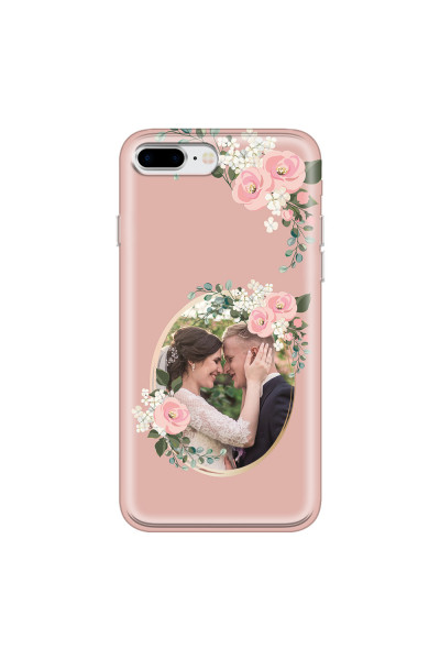 APPLE - iPhone 8 Plus - Soft Clear Case - Pink Floral Mirror Photo