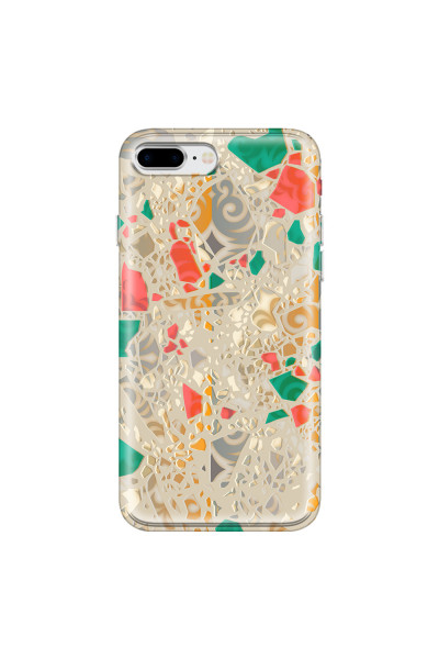 APPLE - iPhone 8 Plus - Soft Clear Case - Terrazzo Design Gold