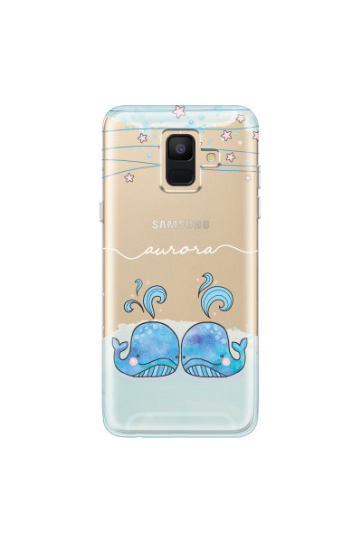SAMSUNG - Galaxy A6 - Soft Clear Case - Little Whales White