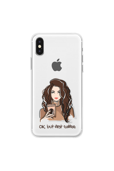 APPLE - iPhone XS - Soft Clear Case - But First Coffee