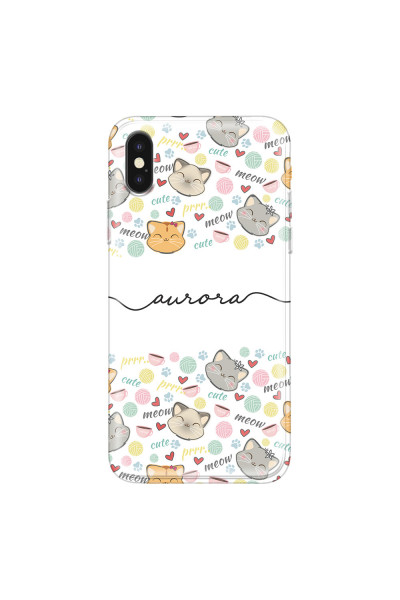 APPLE - iPhone XS - Soft Clear Case - Cute Kitten Pattern