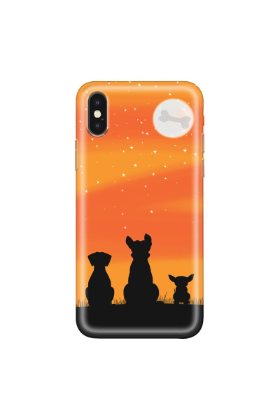 APPLE - iPhone XS - Soft Clear Case - Dog's Desire Orange Sky