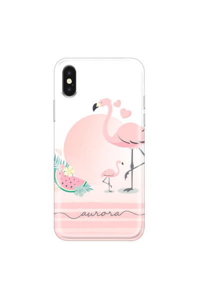APPLE - iPhone XS - Soft Clear Case - Flamingo Vibes Handwritten