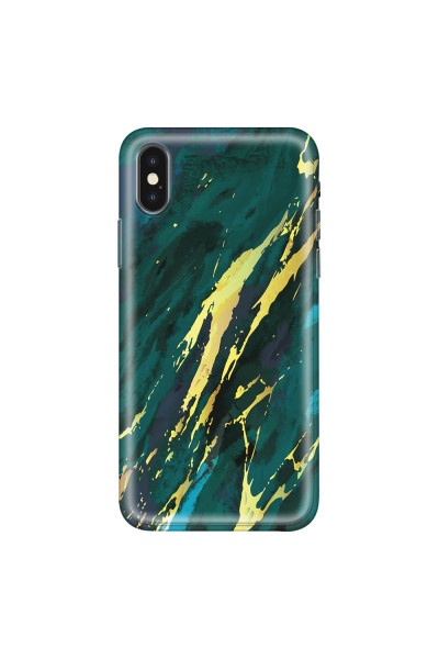 APPLE - iPhone XS - Soft Clear Case - Marble Emerald Green