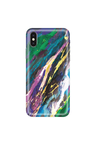 APPLE - iPhone XS - Soft Clear Case - Marble Emerald Pearl