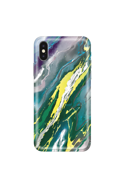APPLE - iPhone XS - Soft Clear Case - Marble Rainforest Green