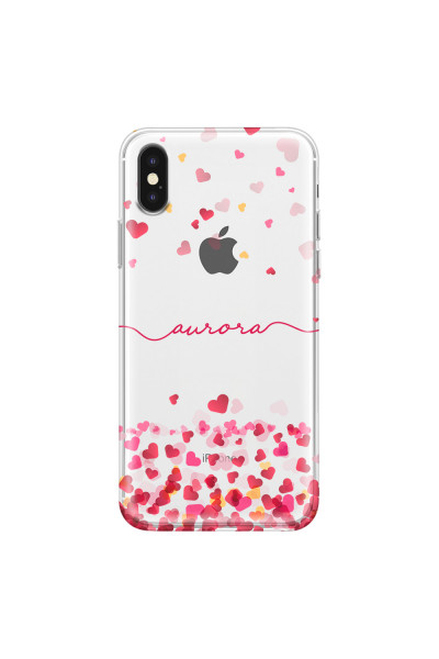 APPLE - iPhone XS - Soft Clear Case - Scattered Hearts