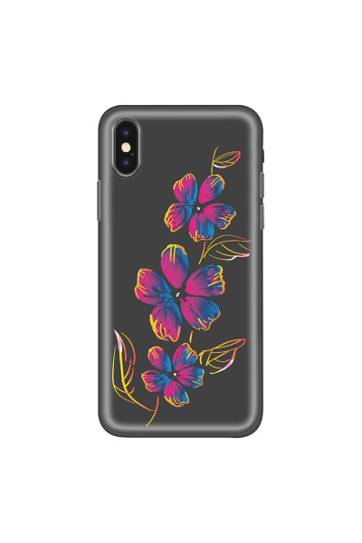 APPLE - iPhone XS - Soft Clear Case - Spring Flowers In The Dark
