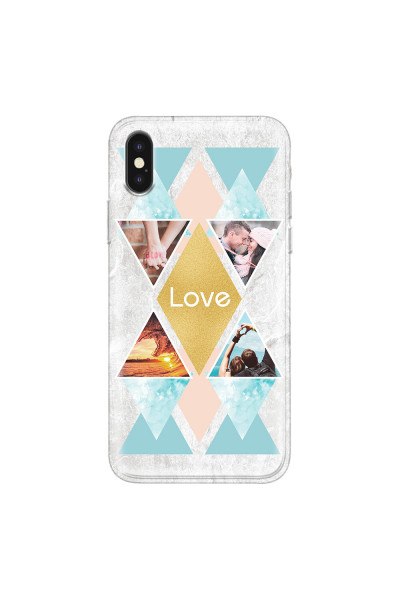APPLE - iPhone XS - Soft Clear Case - Triangle Love Photo