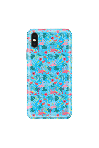 APPLE - iPhone XS - Soft Clear Case - Tropical Flamingo IV