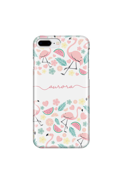 APPLE - iPhone 8 Plus - 3D Snap Case - Clear Flamingo Handwritten