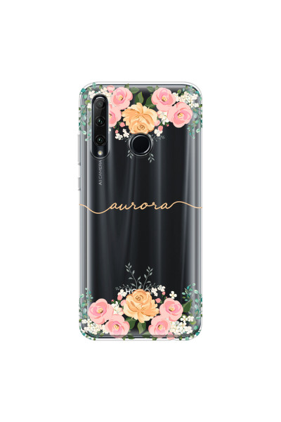 HONOR - Honor 20 lite - Soft Clear Case - Gold Floral Handwritten
