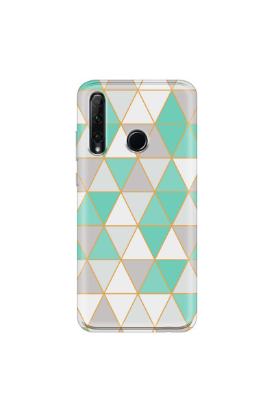 HONOR - Honor 20 lite - Soft Clear Case - Green Triangle Pattern