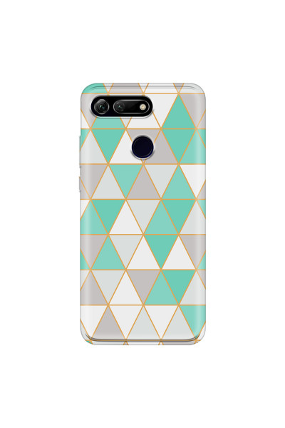 HONOR - Honor View 20 - Soft Clear Case - Green Triangle Pattern