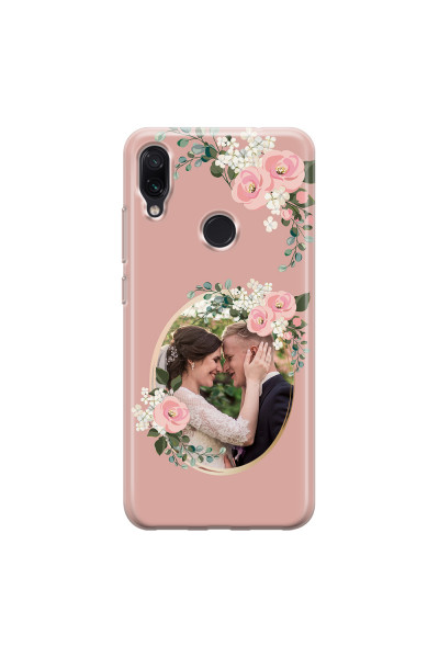 XIAOMI - Redmi Note 7/7 Pro - Soft Clear Case - Pink Floral Mirror Photo
