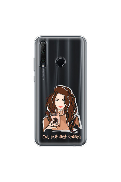 HONOR - Honor 20 lite - Soft Clear Case - But First Coffee Light