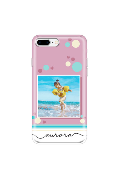 APPLE - iPhone 7 Plus - Soft Clear Case - Cute Dots Photo Case
