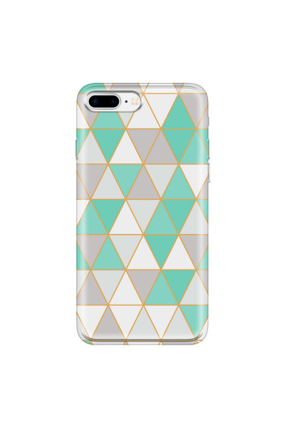 APPLE - iPhone 7 Plus - Soft Clear Case - Green Triangle Pattern