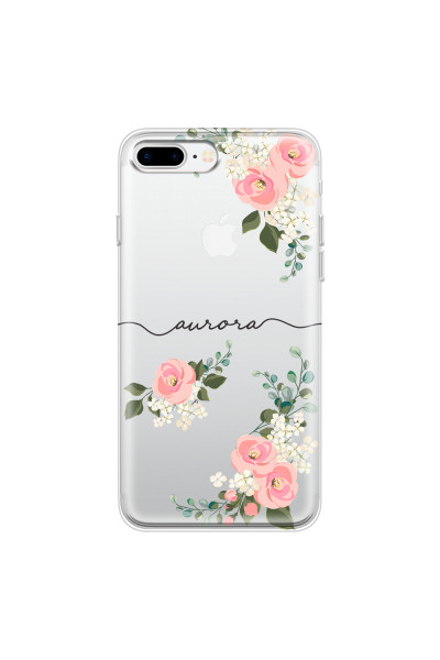 APPLE - iPhone 7 Plus - Soft Clear Case - Pink Floral Handwritten