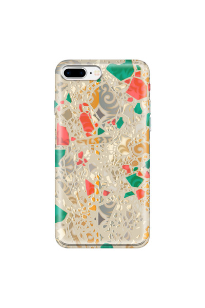 APPLE - iPhone 7 Plus - Soft Clear Case - Terrazzo Design Gold