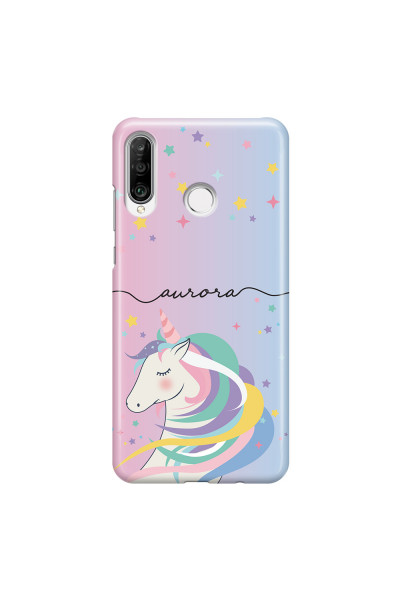 HUAWEI - P30 Lite - 3D Snap Case - Pink Unicorn Handwritten