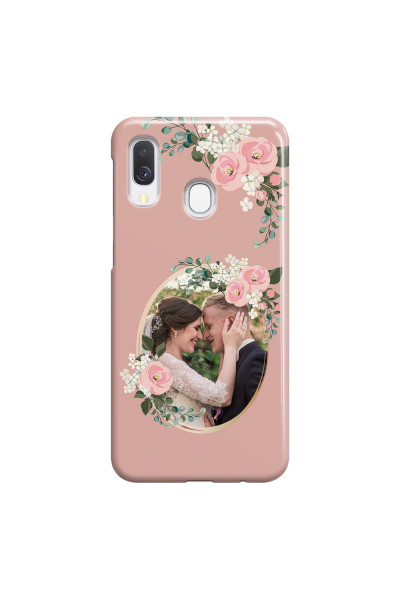 SAMSUNG - Galaxy A40 - 3D Snap Case - Pink Floral Mirror Photo
