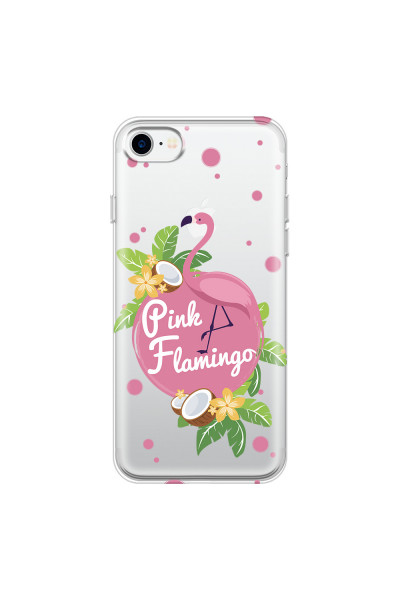 APPLE - iPhone 7 - Soft Clear Case - Pink Flamingo