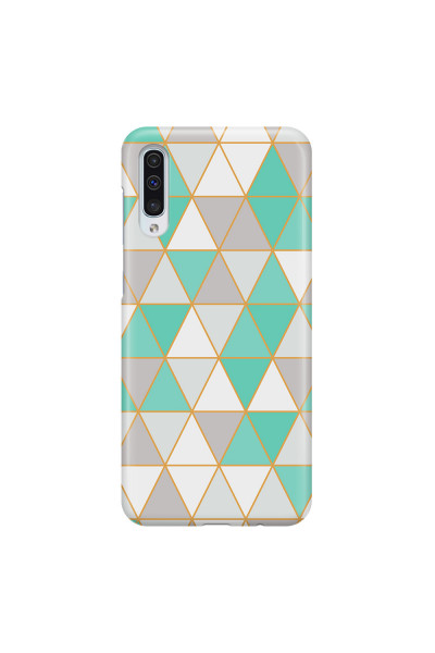 SAMSUNG - Galaxy A50 - 3D Snap Case - Green Triangle Pattern