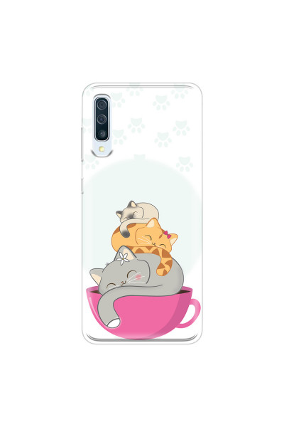 SAMSUNG - Galaxy A50 - Soft Clear Case - Sleep Tight Kitty