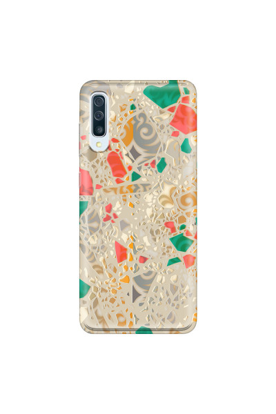 SAMSUNG - Galaxy A50 - Soft Clear Case - Terrazzo Design Gold