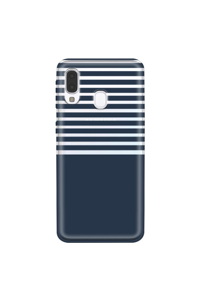 SAMSUNG - Galaxy A40 - Soft Clear Case - Life in Blue Stripes