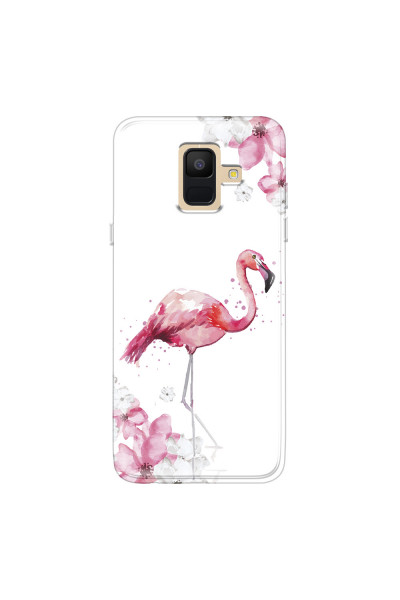 SAMSUNG - Galaxy A6 - Soft Clear Case - Pink Tropes