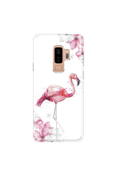 SAMSUNG - Galaxy S9 Plus - Soft Clear Case - Pink Tropes