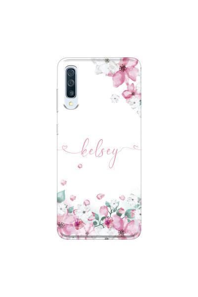 SAMSUNG - Galaxy A70 - Soft Clear Case - Watercolor Flowers Handwritten