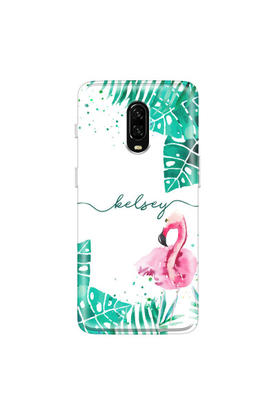 ONEPLUS - OnePlus 6T - Soft Clear Case - Flamingo Watercolor