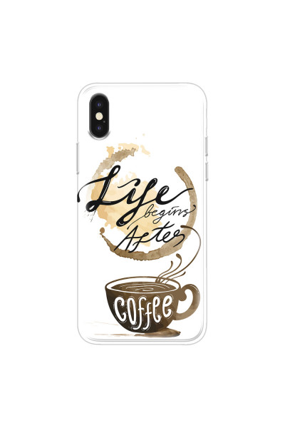 APPLE - iPhone XS - Soft Clear Case - Life begins after coffee