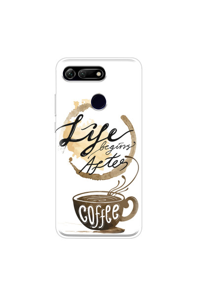 HONOR - Honor View 20 - Soft Clear Case - Life begins after coffee