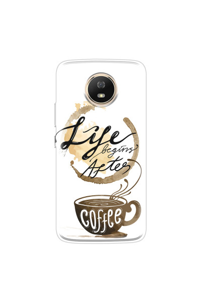 MOTOROLA by LENOVO - Moto G5s - Soft Clear Case - Life begins after coffee