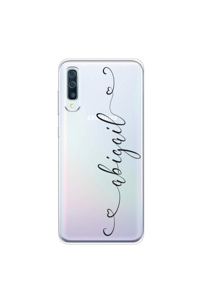 SAMSUNG - Galaxy A70 - Soft Clear Case - Dark Hearts Handwritten