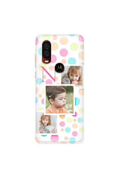 MOTOROLA by LENOVO - Moto One Vision - Soft Clear Case - Cute Dots Initial