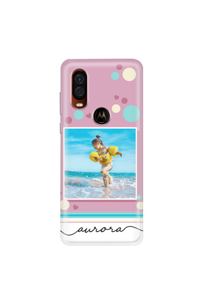 MOTOROLA by LENOVO - Moto One Vision - Soft Clear Case - Cute Dots Photo Case